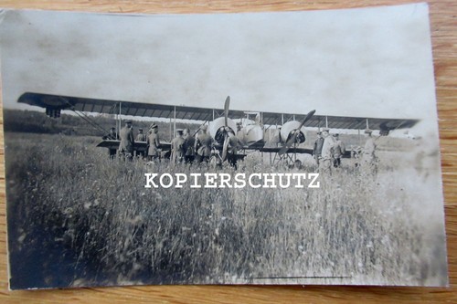 Altes Foto alliiertes 2-motoriges Flugzeug / Doppeldecker / Frankreich / England - 第 1/2 張圖片