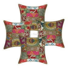 Art Decor Floor Cushion Vintage Patchwork Hippie Gypsy Pillow Meditation