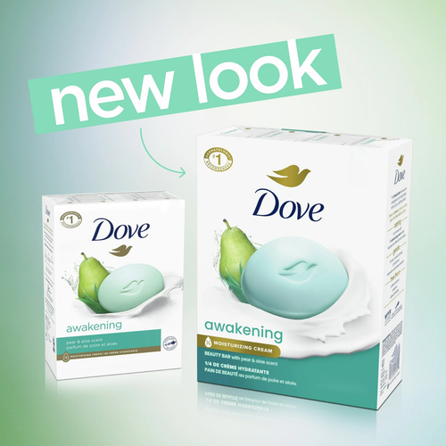 Dove Awakening Gentle Beauty Bar Soap All Skin Type, Pear and Aloe, 3.75 oz NEW - Picture 4 of 12
