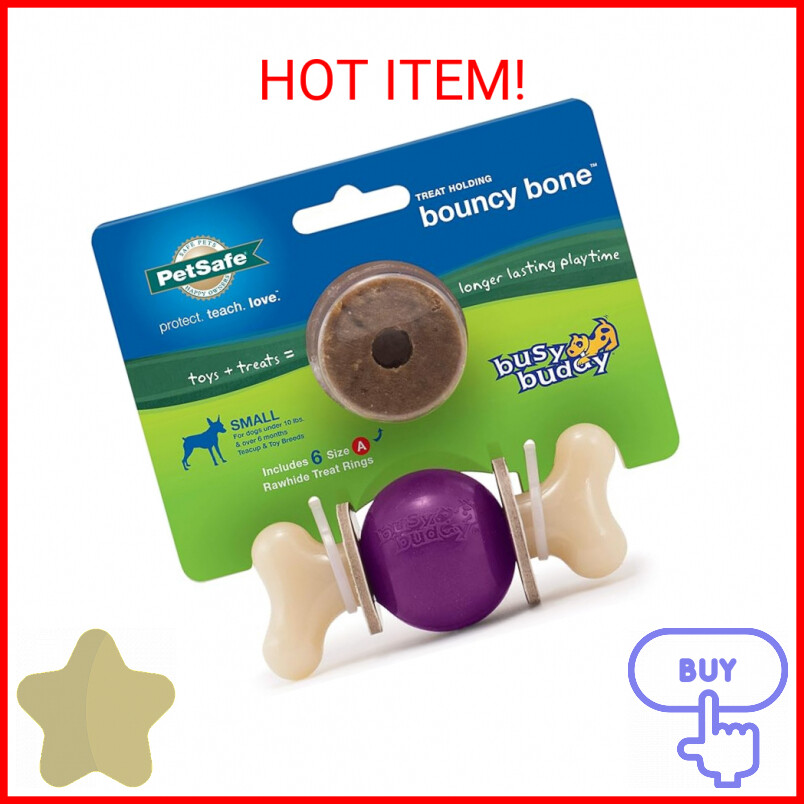 PetSafe Busy Buddy Bouncy Bone Treat-Holding Toy for Dogs - 