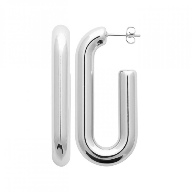 Boucles d'oreilles puces ovales en acier 316L argenté de qualité chirurgicale