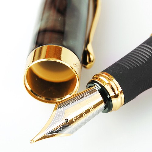 Jinhao Model X450 Green Marble Style Fountain Pen Medium Nib with Ink Converter - Bild 4 von 5