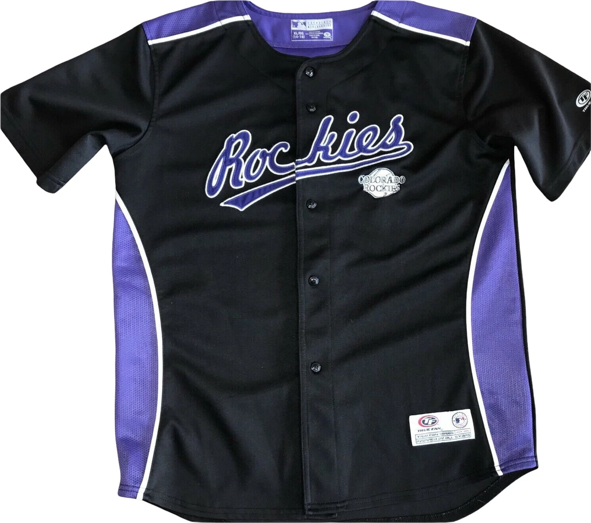 Colorado Rockies Black Stitched Sewn MLB Baseball Jersey Kids