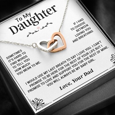 To My Daughter Necklace Gift for Daughter from Dad,Daughter Father Necklace