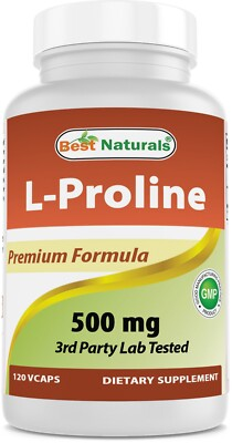 #ad #ad Best Naturals L proline Amino Acid Dietary Supplement 500 Mg 120 Count $11.00