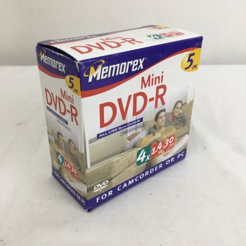 Memorex Mini DVD R 5 Pack Factory Sealed Box Mini DVD R Discs - Picture 3 of 3
