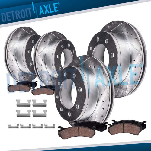 Front Rear Drilled Rotor Brake Pad for Chevy Silverado 2500 Gmc Sierra 2500 Hd (For: Gmc Sierra 2500)