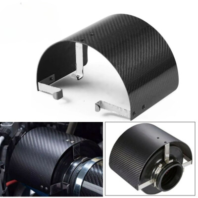 New Universal 2.5''-3.5'' Rear Air Intake Filter Heat Shield Cover Carbon Fiber