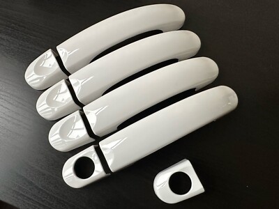 GLOSS WHITE 4 DOOR HANDLE COVERS FITS VW TRANSPORTER T5 T6 T6.1 CARAVELLE CADDY 
