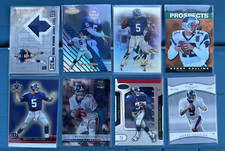Kerry Collins 8 card lot featuring Upper Deck game used jersey card and rookie