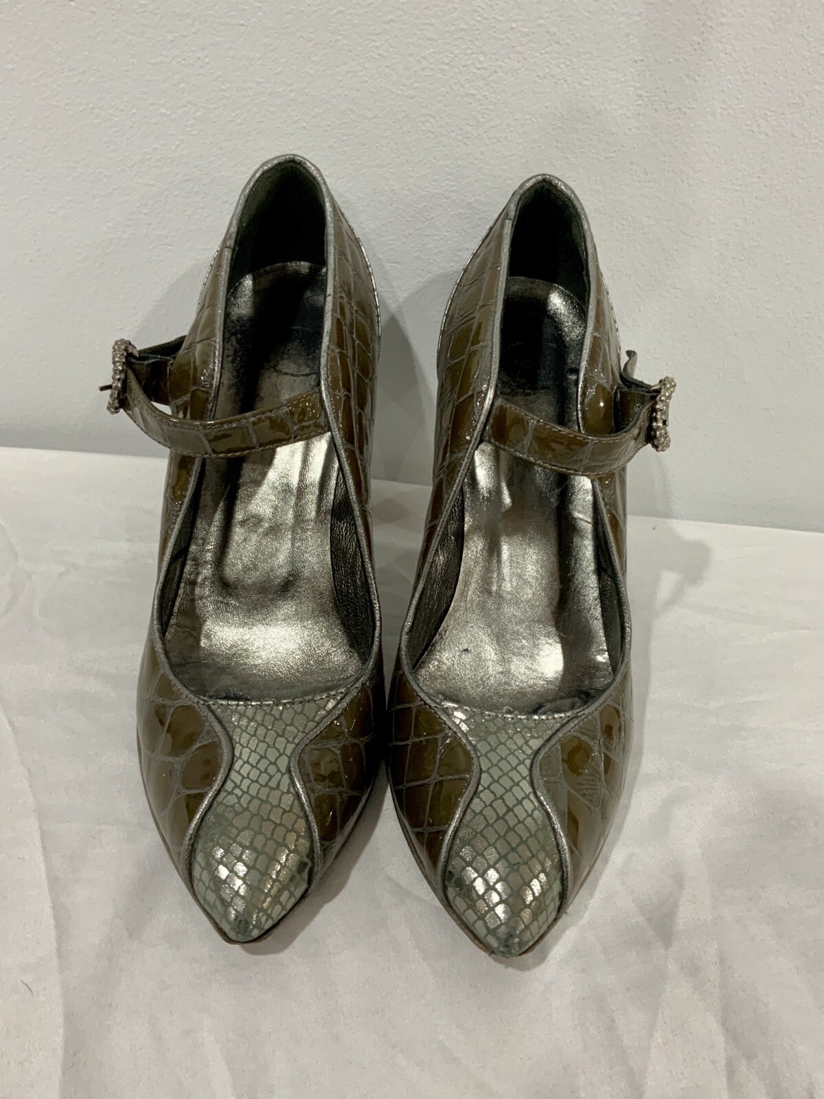 JUST CAVALLI Python Embossed Leather Mary Janes H… - image 5