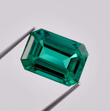 10x16 MM Natural Green Zambian Emerald Radiant Cut Loose Gemstone GIT Certified