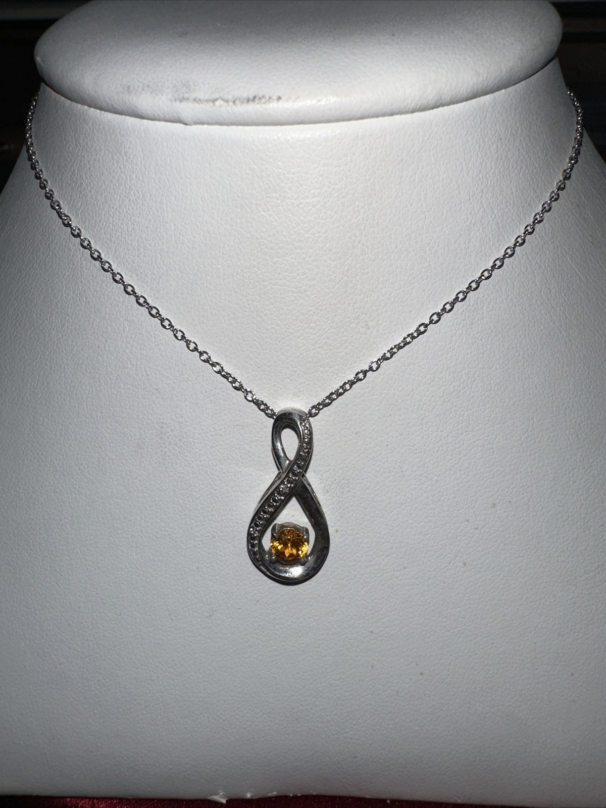 Sterling Silver Diamond Pave Infinity Loop Swirl … - image 1