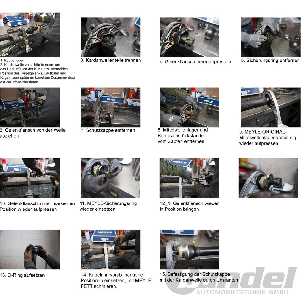 MEYLE KIT RIPARAZIONE ALBERO CARDANICO 1001510100/S per VW TIGUAN 5N AUDI Q3 - Immagine 2 di 3