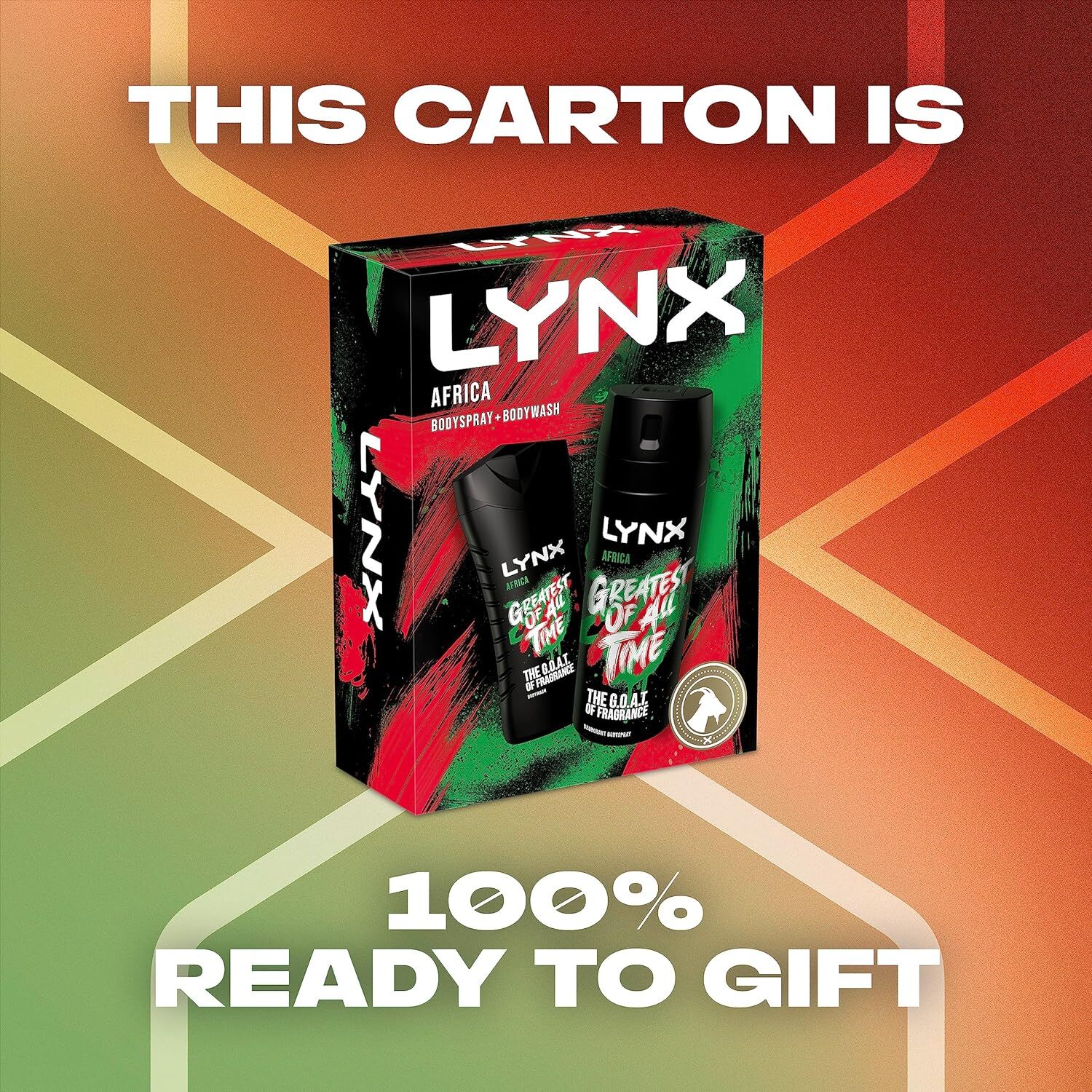 LYNX Africa Duo Body Spray Gift Set Wash and Deodorant perfect for his