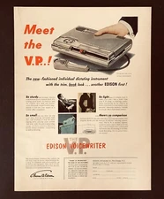 1952 Edison Voice Writer Advertisement Dictation Machine Vintage Print AD