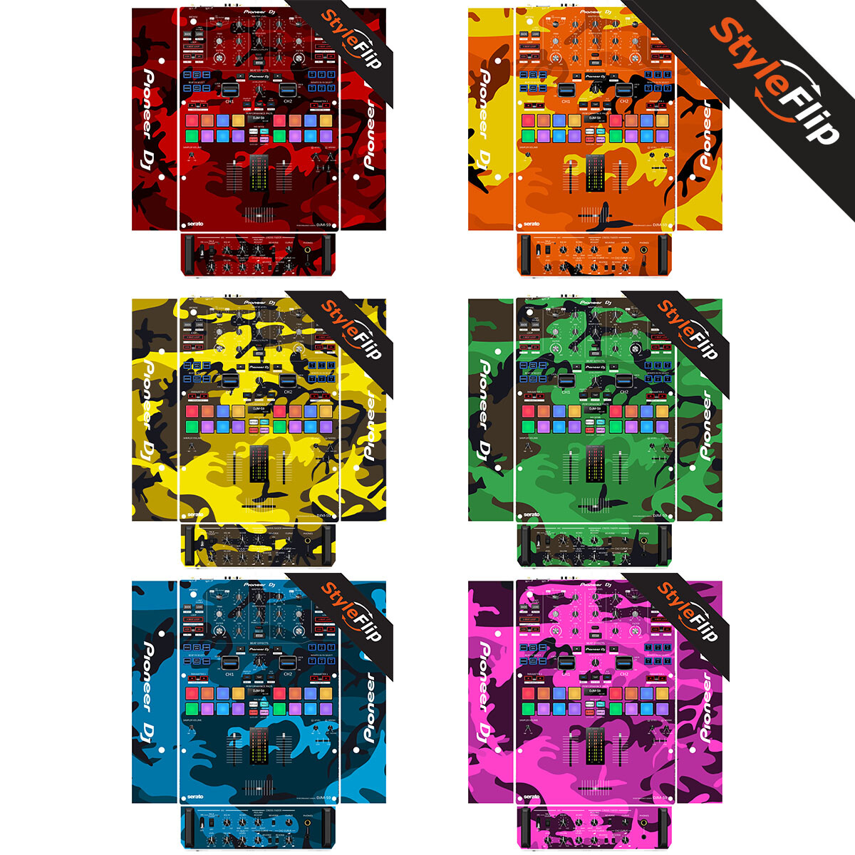 Pioneer DJM S9 Skin | 6 Camo Designs | Protective Decal