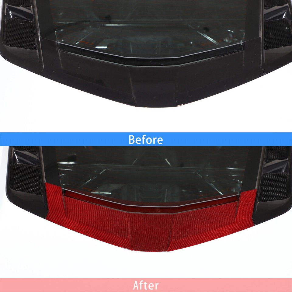 Red Carbon Fiber Rear Window Lower Trim Cover For Corvette C8 Coupe ...