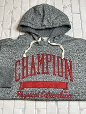 Champion Physical Education Gray Heather Pullover Hoodie Sweatshirt Sz Large L