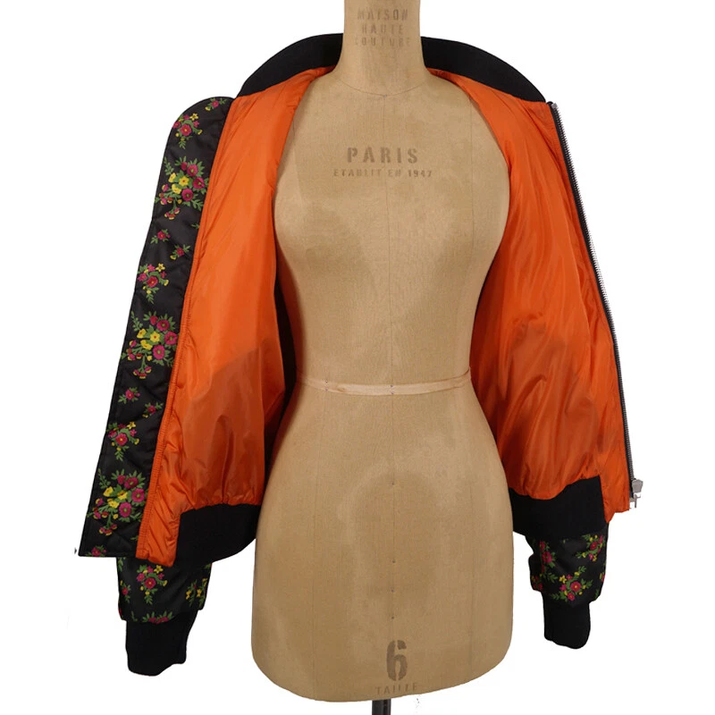 taglia 40 $2800 GUCCI RUNWAY BOUQUETS STAMPA FLOREALE NYLON MOLLA BOMBER