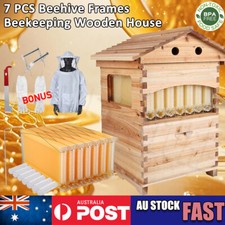 7X Upgraded Auto Honey Beehive Bee hive Frames + Beekeeping Brood Wooden Box AU