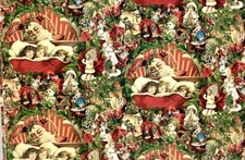 Gifted Line Christmas Gift Wrap Paper Victorian Vintage Santa Crafting 2 Sheets