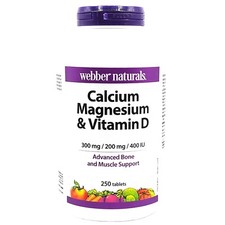 Webber Natural Calcium Magnesium and Vitamin D Bone Muscle Support 250 Tablets