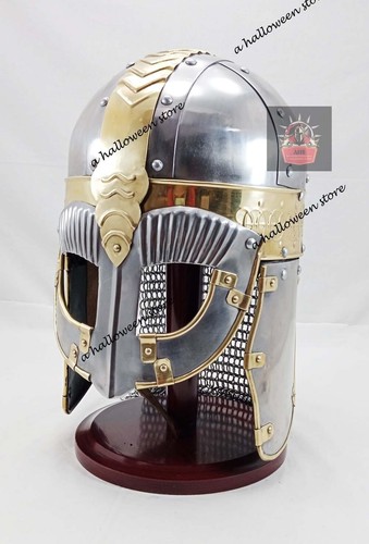 Caballero Medieval Armadura Máscara Vikinga Normanda Casco con Correo de Cadena Regalo de Halloween - Imagen 9 de 9