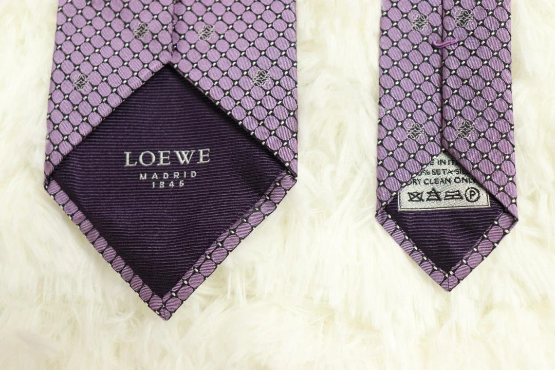 Cravatta cravatta cravatta uomo seta usata originale LOEWE abito classico lusso multicolore 3