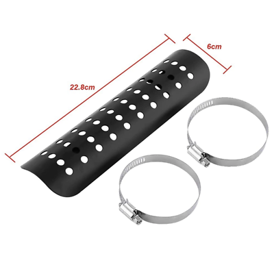Universal Black Exhaust Muffler Pipe Heat Shield Cover Heel Guard