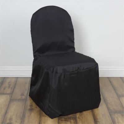 6 Black Polyester BANQUET CHAIR COVERS Wedding Party Reception Decorations