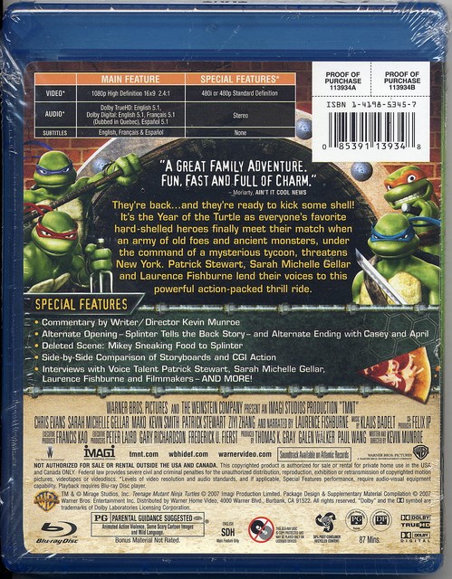 NEW TMNT BLU-RAY TEENAGE MUTANT NINJA TURTLES | eBay
