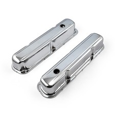Mopar Chrysler Sb 318 340 360 Chrome Steel Valve Covers 3 14 Tall Baffled Hole Mopar Chrysler Sb 318 340 360 Chrome Steel Valve Covers 3 14 Tall Baffled Hole