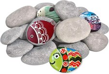 10PCS Large Painting Rocks, Natural River Rocks, Flat Rocks for Painting, 2-3 In