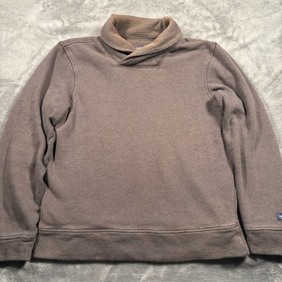 The North Face Sweater Mens Small Brown Tight Knit Outerwear Winter Shawl Collar
