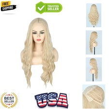 Women Wigs Blonde Long Curly Halloween Costume Princess Cosplay Wigs Wavy