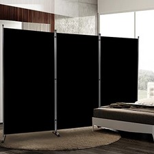 Room Divider 6FT Folding Privacy Screens, 3 Panel Partition Room Dividers Black