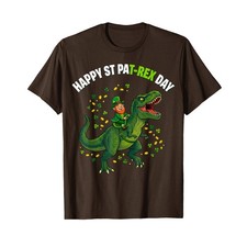 Dino St Patricks Day Kids Saint Patricks Boys Leprechaun T-Shirt