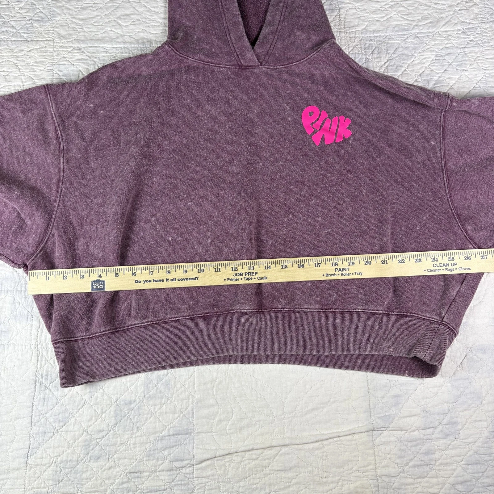 UNDERCOVER ROSA Victoria's Secret Felpa con Cappuccio Donna XL Crop Pullover Felpa Cuore