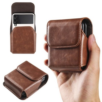 For Infinix Zero Flip Case Luxury Magnetic PU Leather Pouch Belt Holster