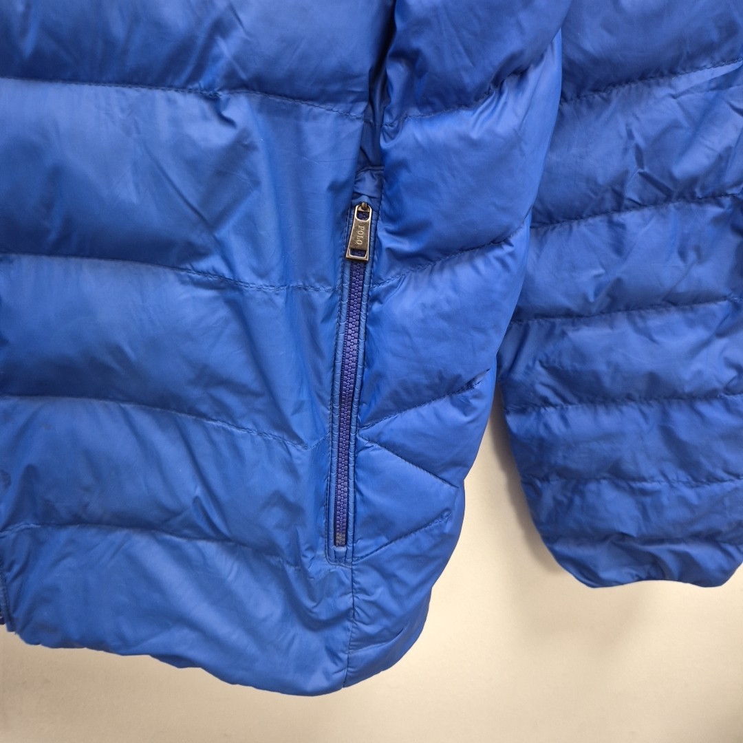 PONY Ralph Lauren Polo Col Giacca Imbottita Leggera Blu Tampone Taglia Media