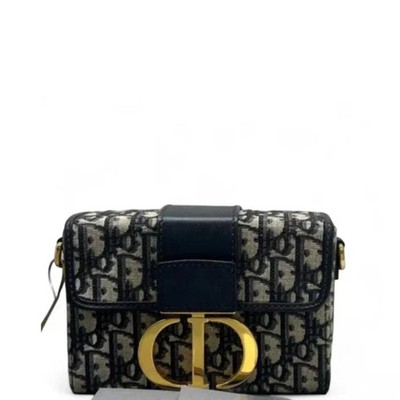 Dior 30 Montaigne Mini Box Bag Beige Navy Oblique Calfskin (qy061726a2r)