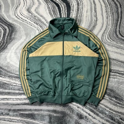 Vintage Adidas 2000er Y2K Firebird Oversized Medium Chile 62 grün gold Trainingsjacke