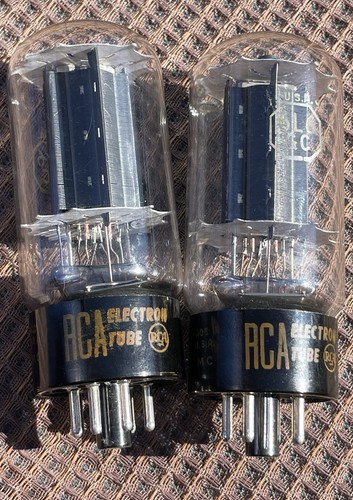 6CG7 6FQ7 RCA Clear Top O Side Getter 6CG7 6FQ7 RCA Clear Top O Side Getter