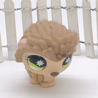 Littlest Pet Shop LPS #861 Brown Tan Hedgehog Green Starburst Eyes Authentic