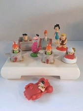 Vintage Flintstone Characters Lot; Set Of 9 Figures; Dennys 1990 1991 Figures