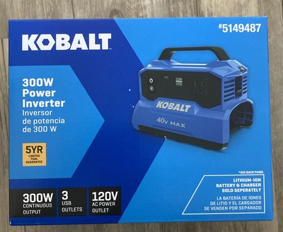 Kobalt 300W Power Inverter (NO BATTERY) 120V AC Power Outlet 3 USB #5149487