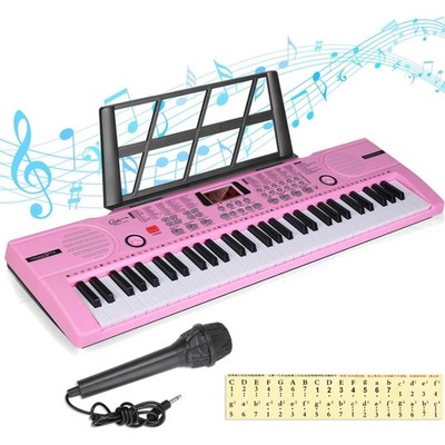 Piano Keyboard, 61 Keys Beginner Electronic Keyboard Portable Digital Music K...