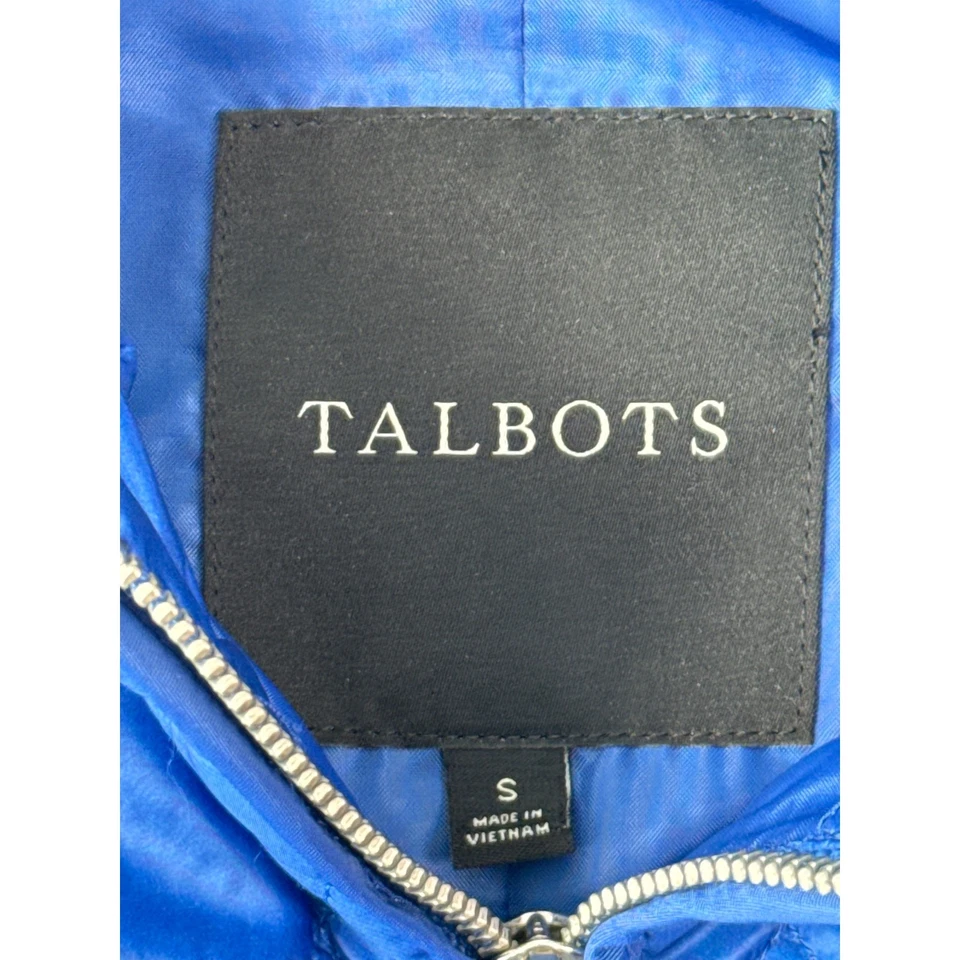 Chaleco acolchado Talbots acolchado ligero acolchado para mujer talla pequeña azul blanco punta cremallera completa  Foto 2 de 4