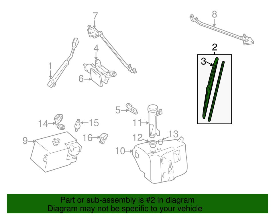 Genuine GM Windshield Wiper Blade 18 in 93441742 - Изображение 3 из 3